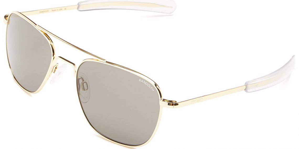 RANDOLPH MATTE CHROME CLASSIC AVIATOR SUNGLASSES