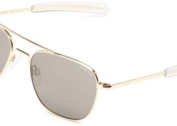 RANDOLPH MATTE CHROME CLASSIC AVIATOR SUNGLASSES