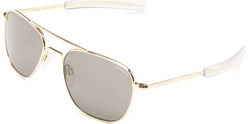 RANDOLPH MATTE CHROME CLASSIC AVIATOR SUNGLASSES