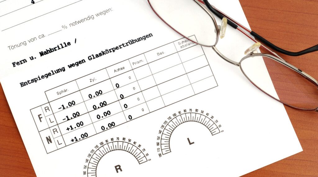 Eye glasses prescription