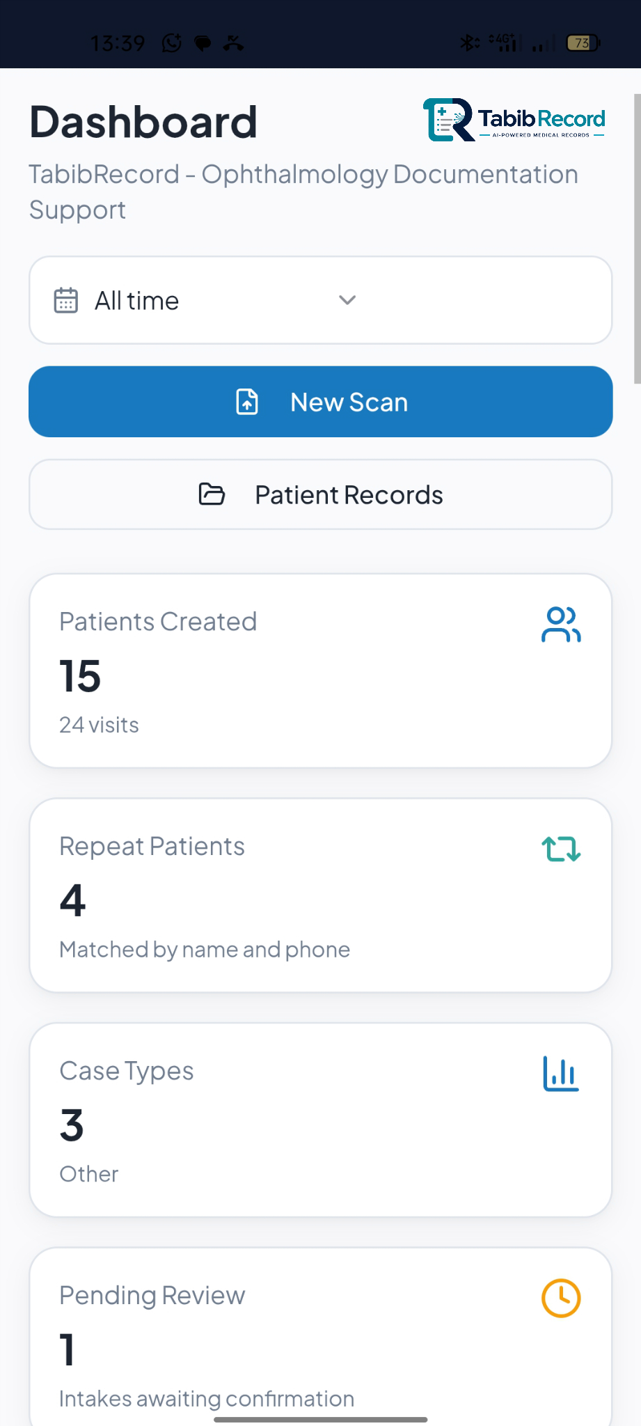 Tabib Record new scan